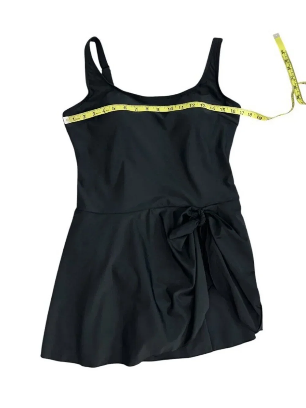 Eomenie Women's One-Piece Swimdress Tummy Control Swimsuit Black Size XL NWT